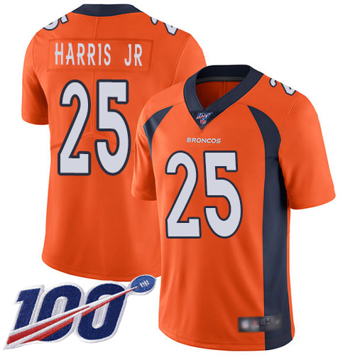 Men Denver Broncos 25 Chris Harris Jr Orange Team Color Vapor Untouchable Limited Player 100th Season Football NFL Jersey